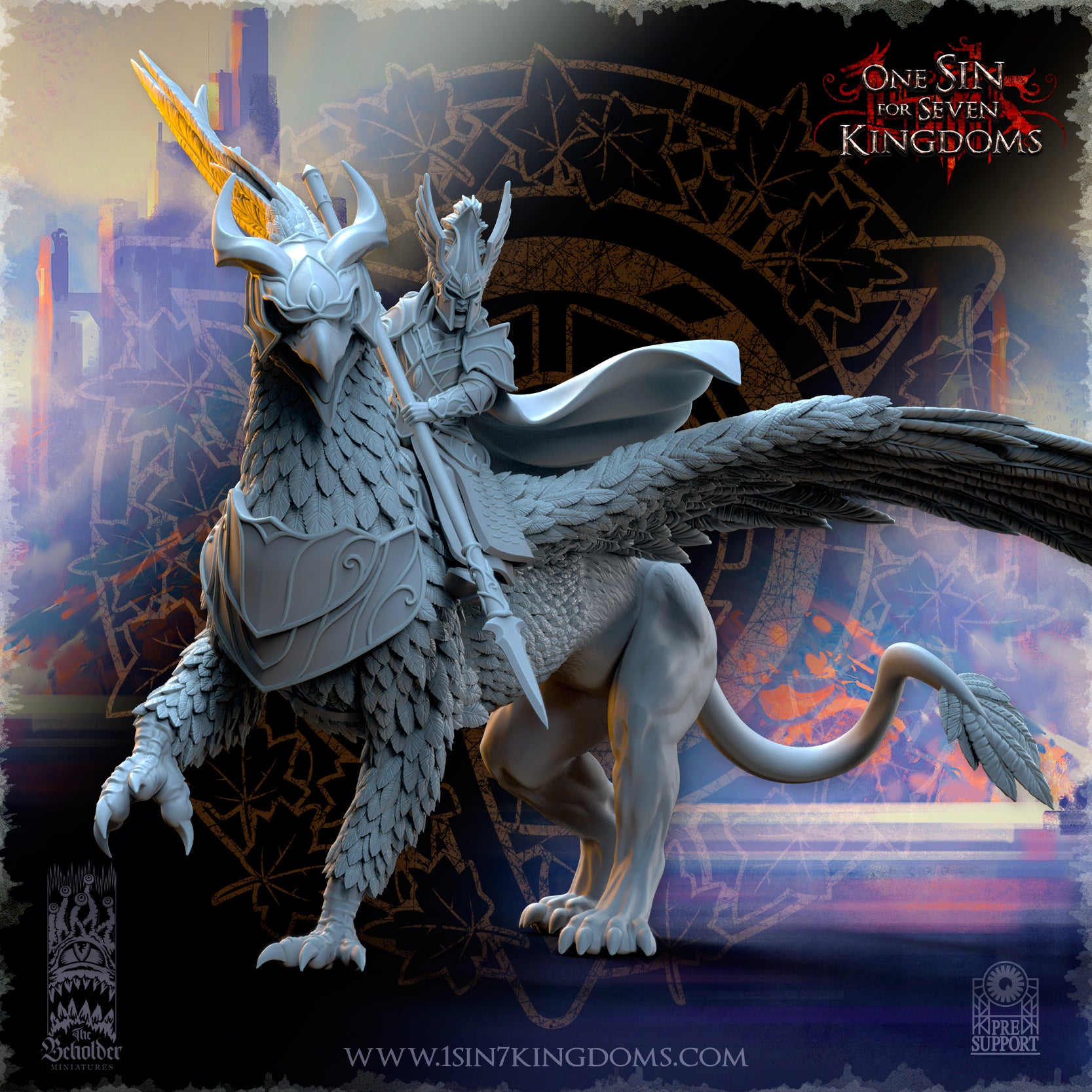 Ashur, héros des elfes de Silvermoor sur War Gryphon | Les miniatures du spectateur | 32mm | D&amp;D, Pathfinder, TTRPG