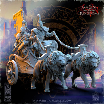 Silvermoor Elves Bear Guardians Chariot | The Beholder Miniatures | 32mm | DnD, Pathfinder, TTRPG