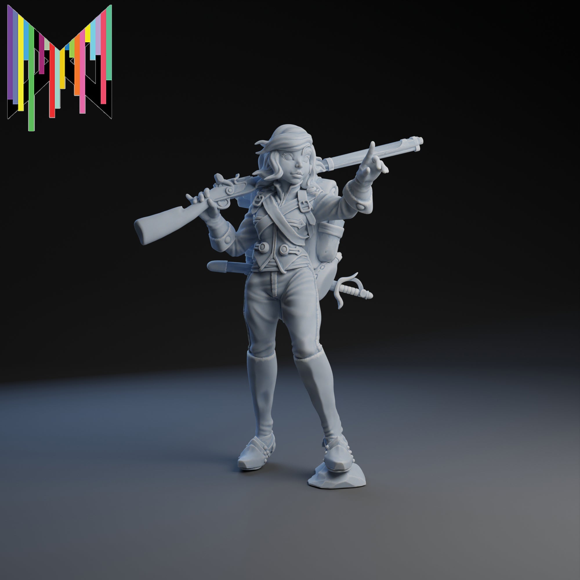 Bluecoat Soldier B | Durgin Paint Forge | 32mm | DnD, Pathfinder, TTRPG