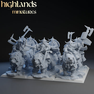Dwarf Mounted Heavy Cavalry | Highlands Miniatures | 32mm