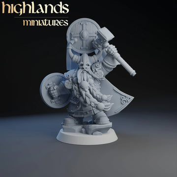 Dwarf Prince with Hammer | Highlands Miniatures | 32mm