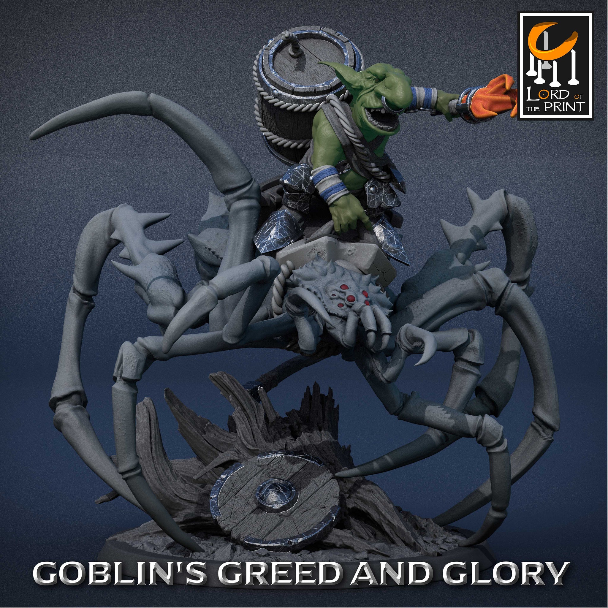 Goblin Spider Sapper | Lord of the Print | 32mm | DnD, Pathfinder, TTRPG