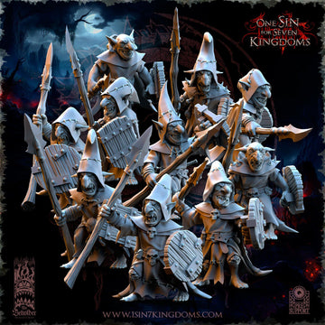 Black Horde Goblins with Spears | The Beholder Miniatures | 32mm | DnD, Pathfinder, TTRPG
