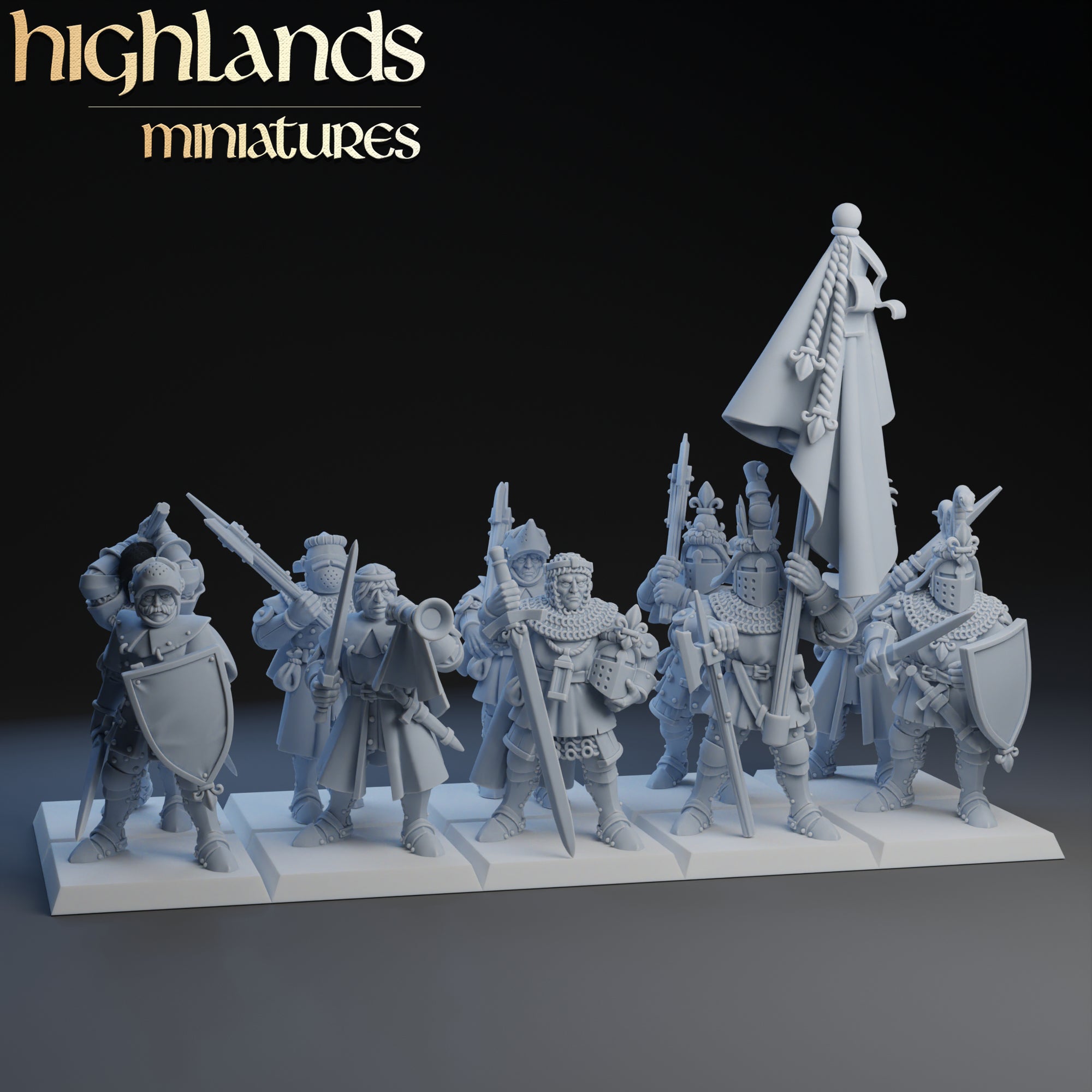 Knights of Gallia on Foot | Highlands Miniatures | 32mm