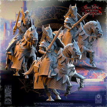 Silvermoor Elves Knights of Ashur | The Beholder Miniatures | 32mm | DnD, Pathfinder, TTRPG