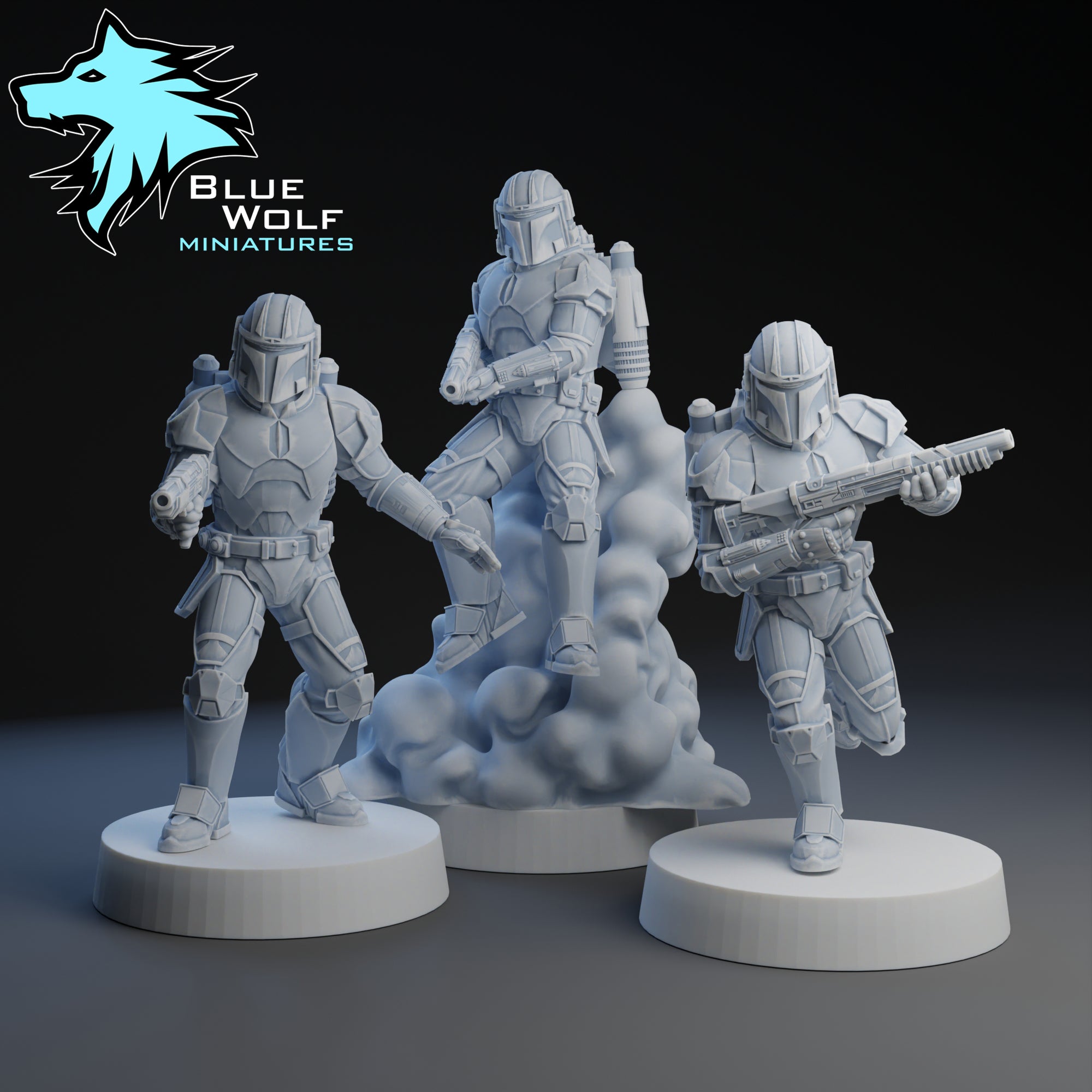 Mandalorian Heavy Squad | 3 Varianten | Blue Wolf Miniatures | 1:48 Scale | 35mm