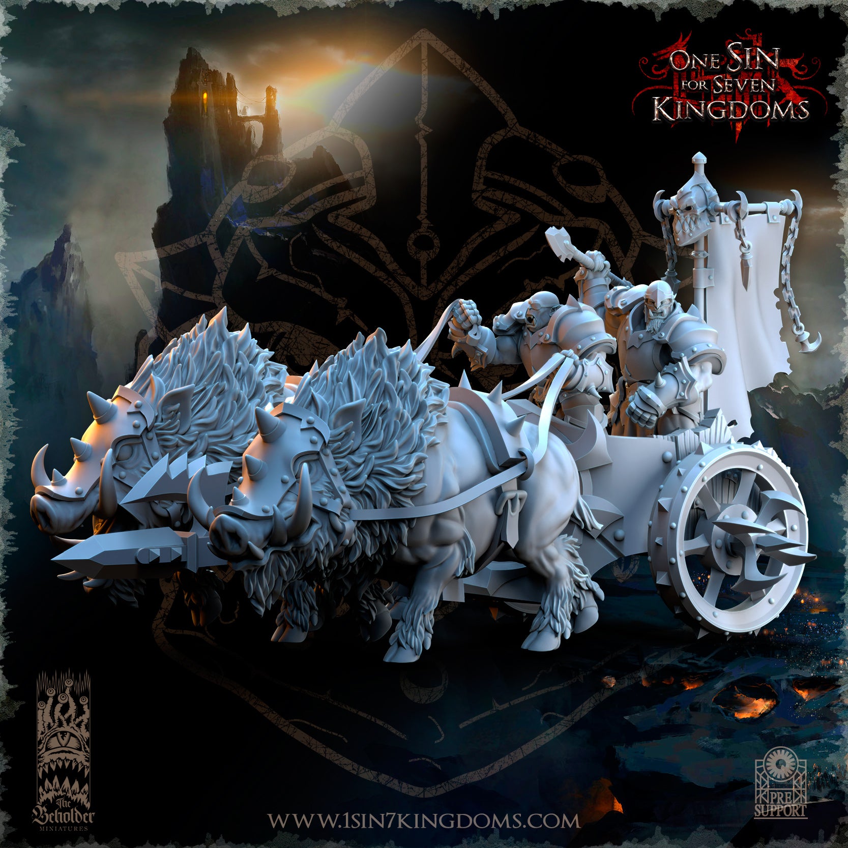Nestah Orcs Beast Chariots ‧ 2 Varianten ‧ The Beholder Miniatures ‧ 32mm