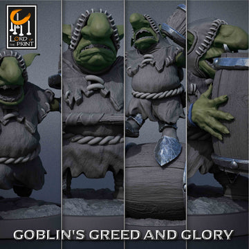 Goblin Infantry Monk A | 4 Varianten | Lord of the Print | 32mm | DnD, Pathfinder, TTRPG