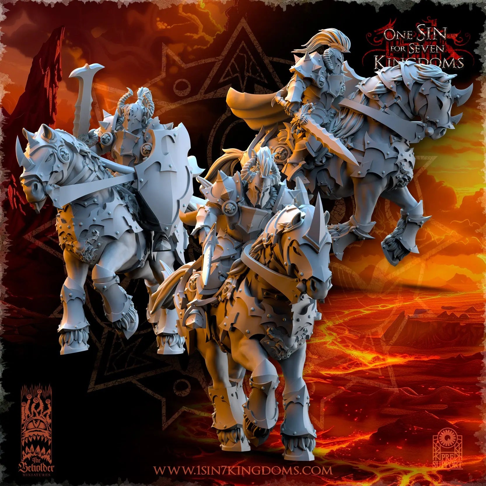 Realms of Mayhem Knights with Swords | The Beholder Miniatures | 32mm | DnD, Pathfinder, TTRPG