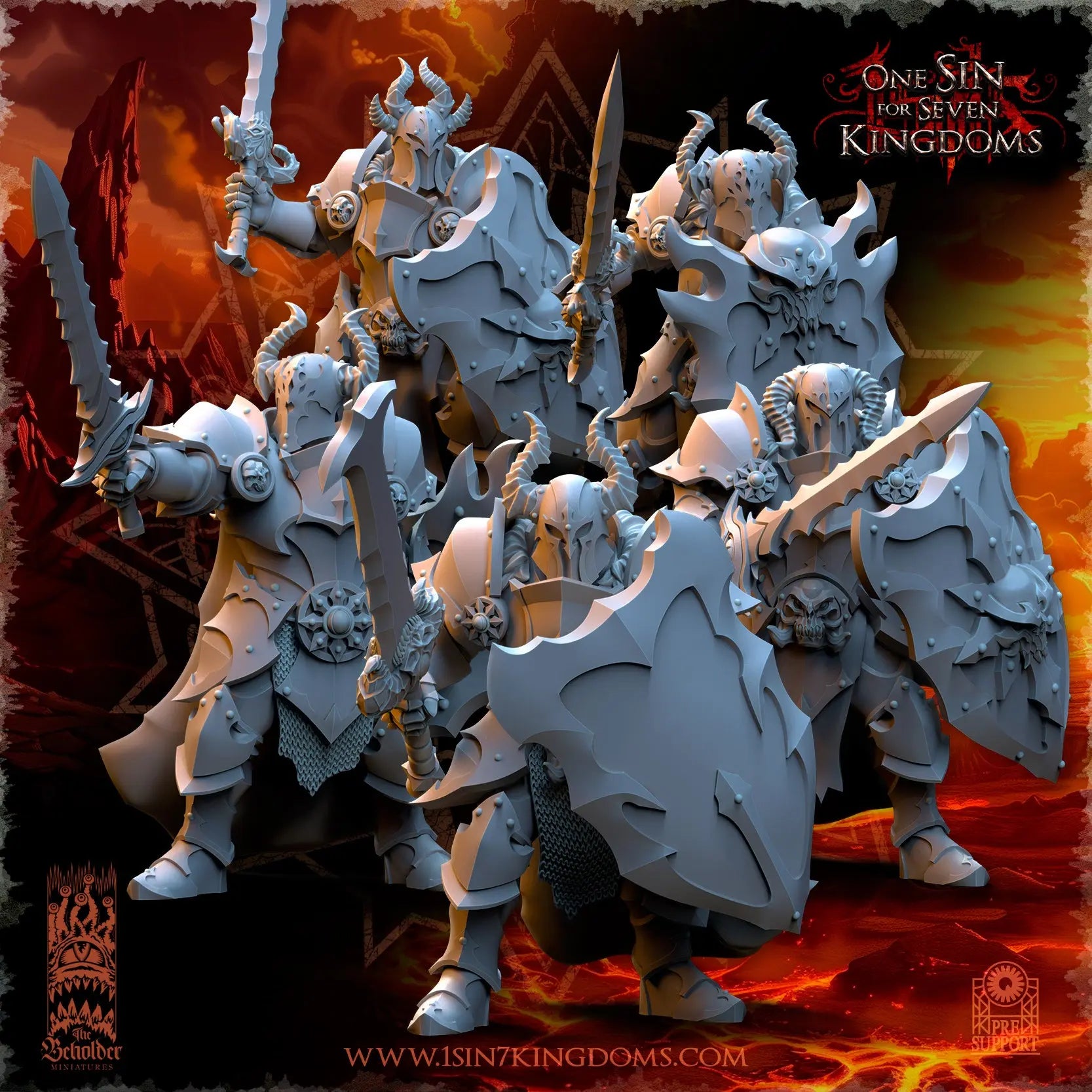 Realms of Mayhem Warriors with Swords | The Beholder Miniatures | 32mm | DnD, Pathfinder, TTRPG