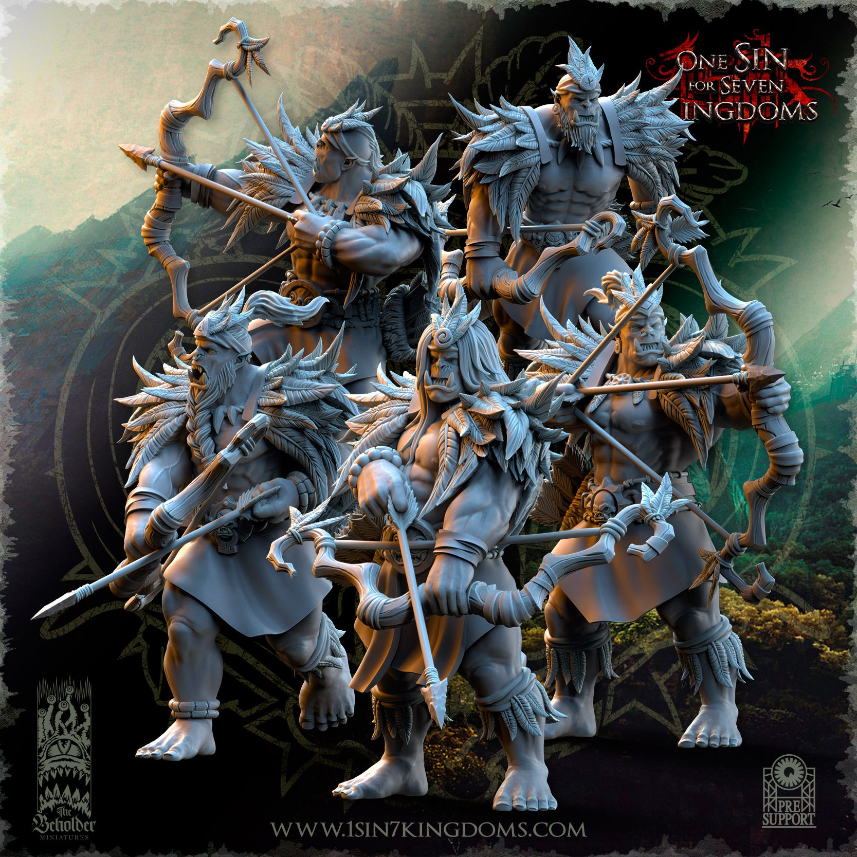 Salanaar Orcs Archers ‧ 5 variants ‧ The Beholder Miniatures ‧ 32mm