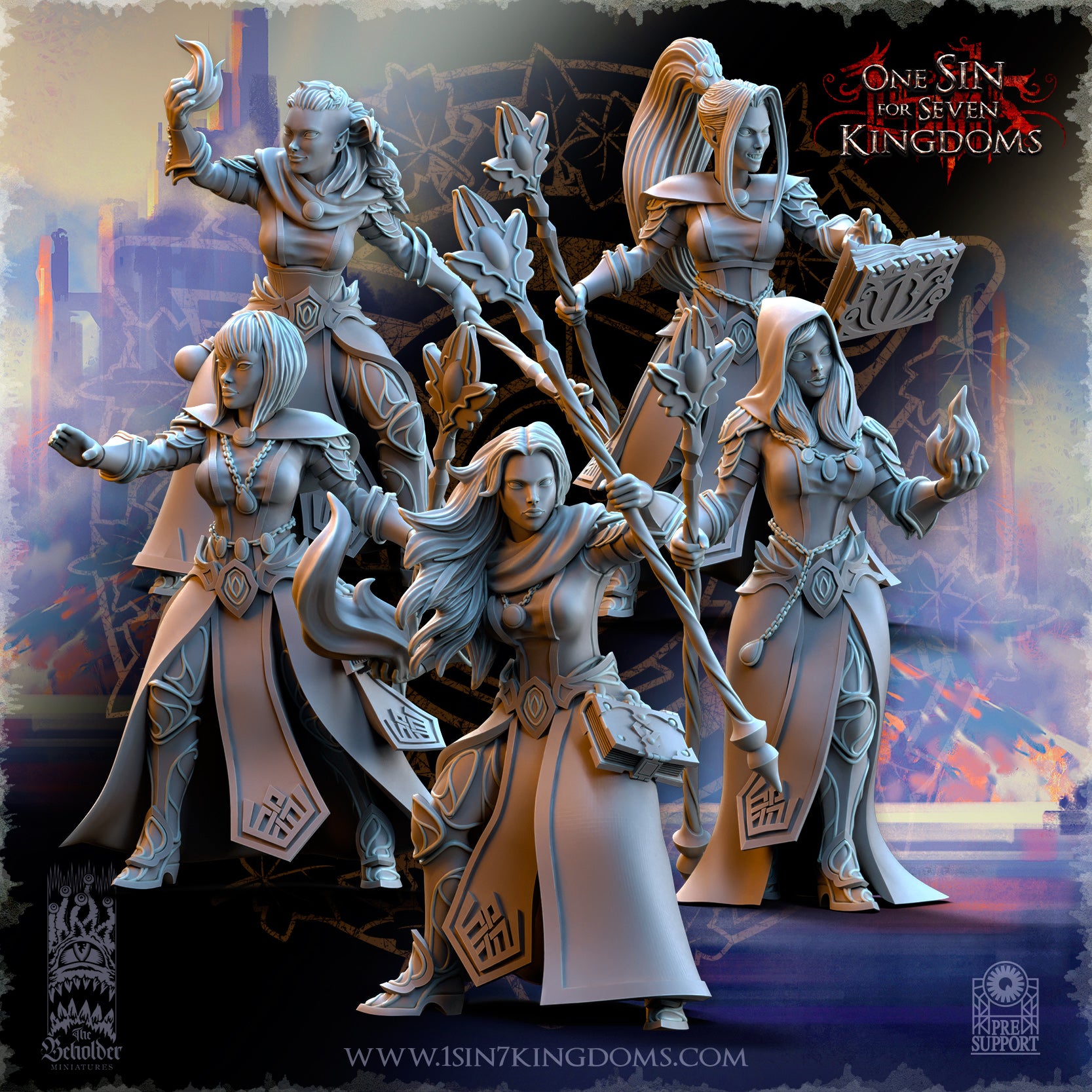 Silvermoor Elves Sorceress of the Inner Circle | The Beholder Miniatures | 32mm