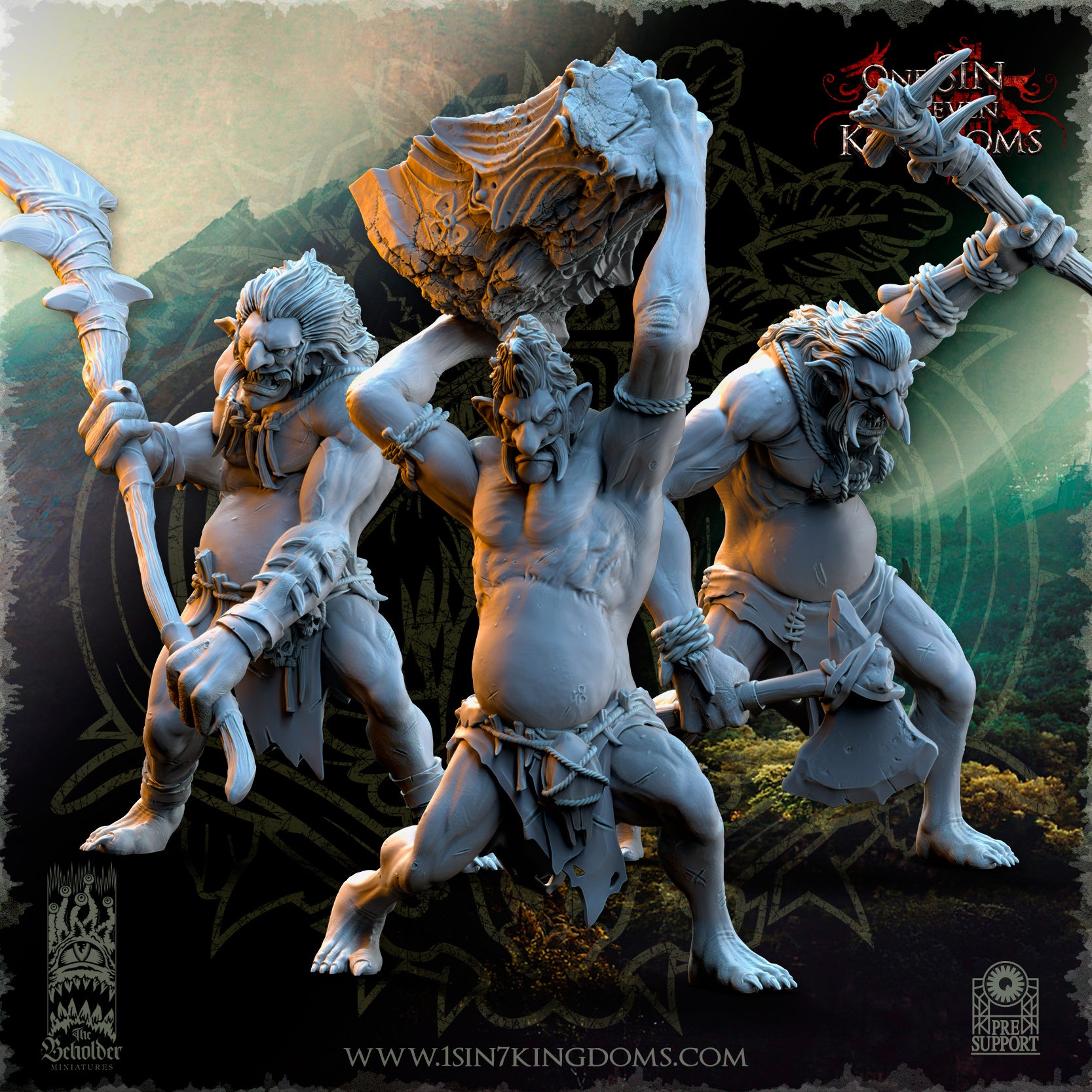 Salanaar Orcs Mountain Trolls ‧ 3 Varianten ‧ The Beholder Miniatures ‧ 32mm