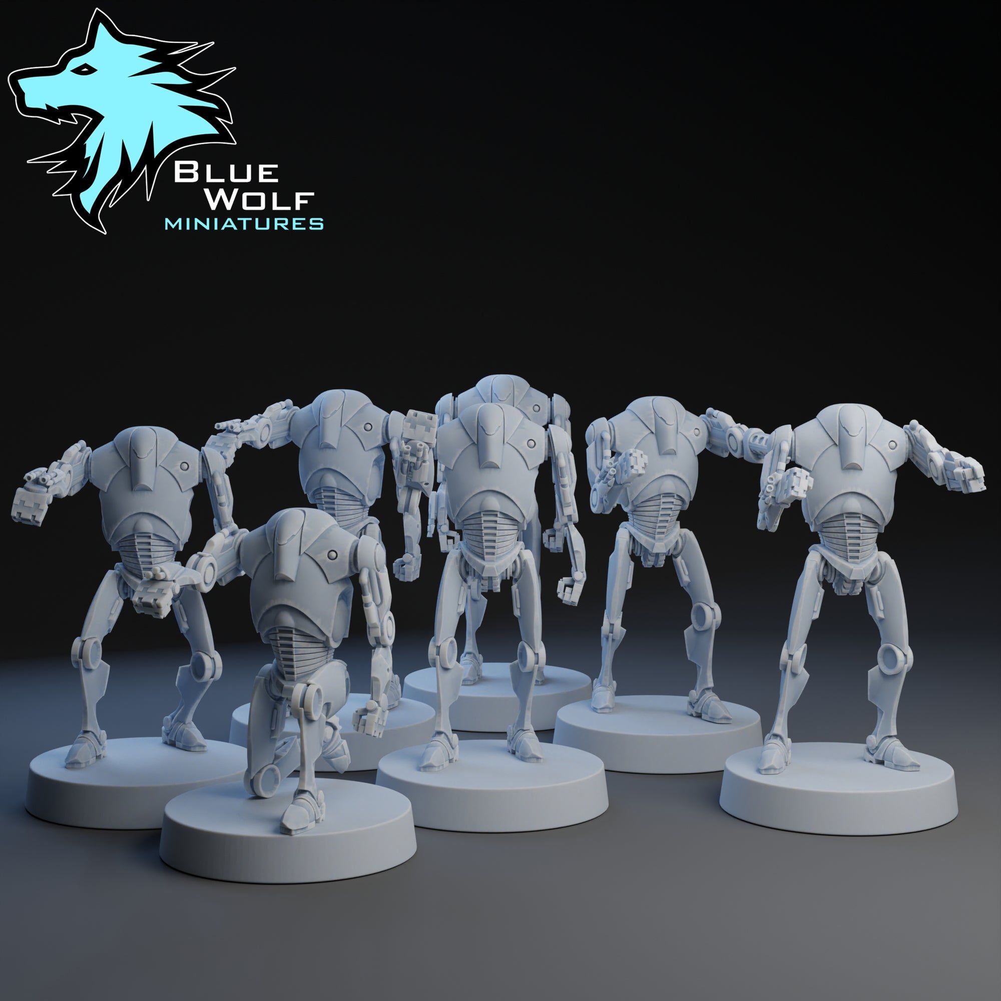 Combat robots | 7 Varianten | Blue Wolf Miniatures | 1:48 Scale | 35mm