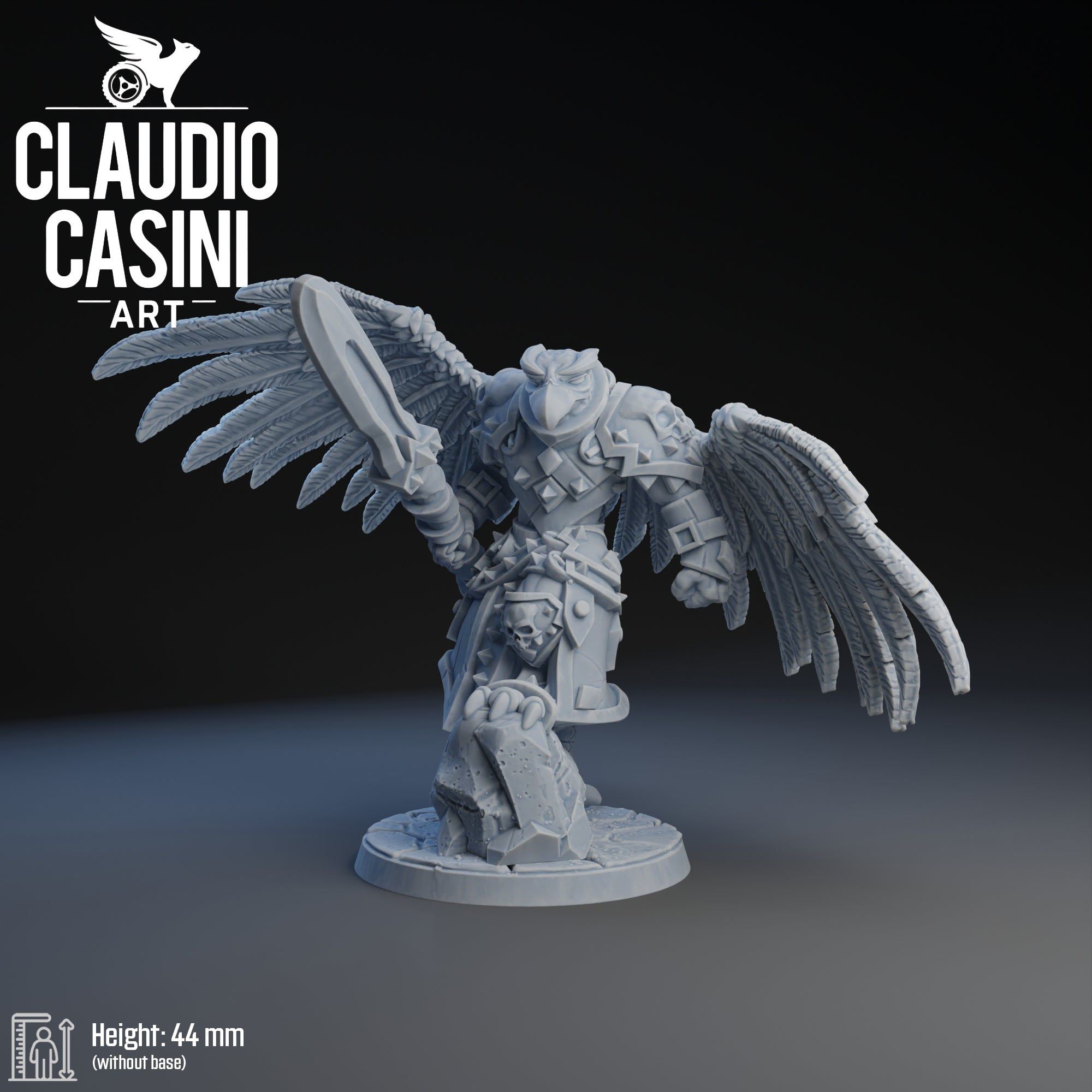 Birdman Warrior with Spear ‧ Claudio Casini Art ‧ 32mm
