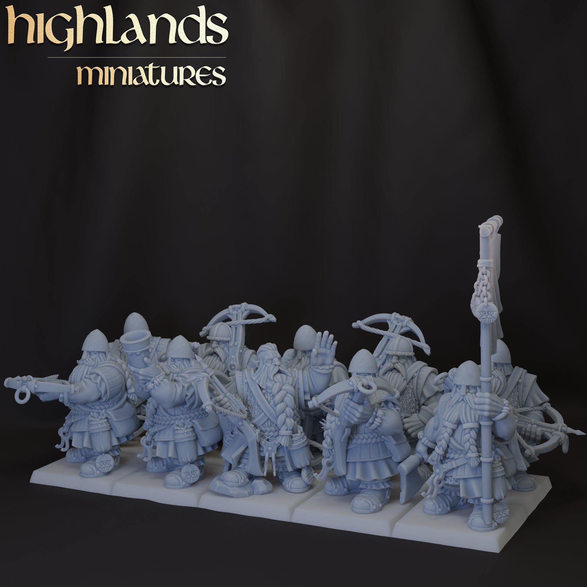 Dwarfs Crossbowmen Regiment | Highlands Miniatures | 32mm