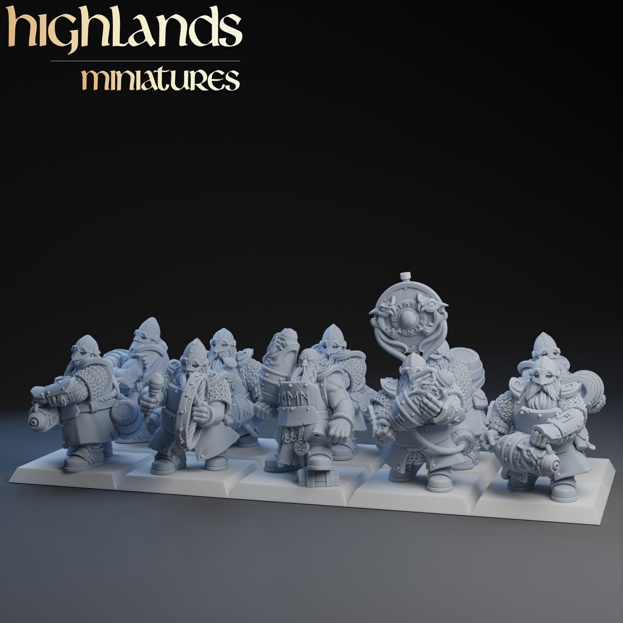 Dwarfs Firespitters Regiment ‧ Highlands Miniatures ‧ 28/32mm
