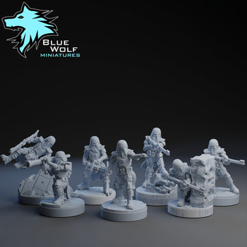 Galactic Marines ‧ 7 Varianten ‧ Blue Wolf Miniatures ‧ 1:48 Scale ‧ 35mm