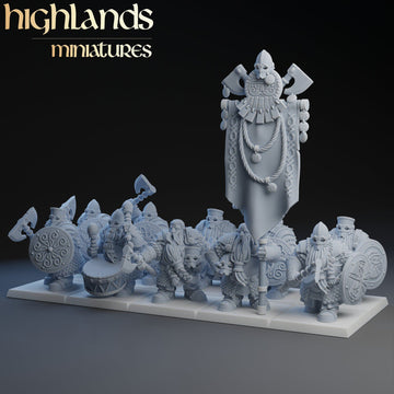 Dwarfs Huscarls Regiment | Highlands Miniatures | 32mm