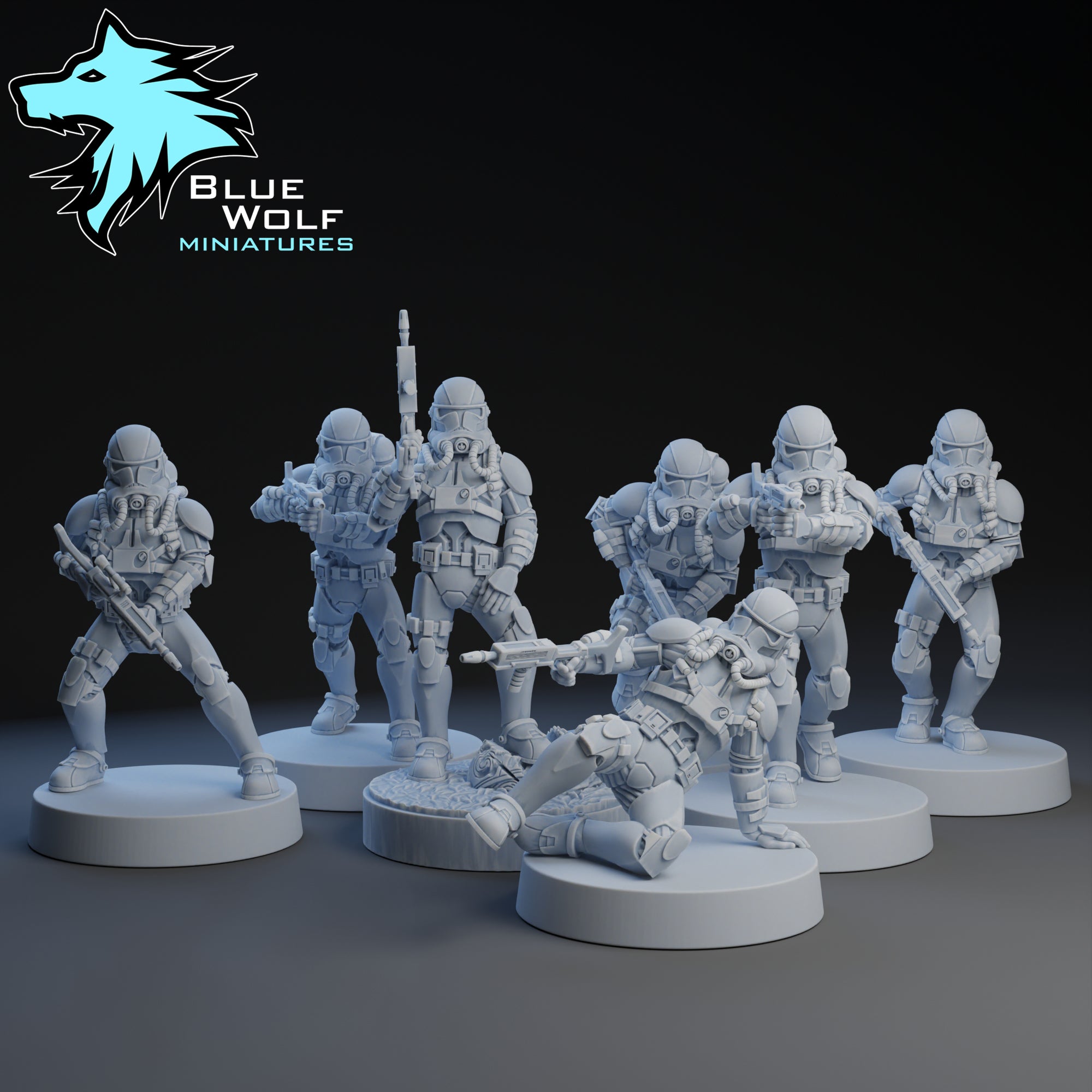 Lagoon Troopers ‧ 7 Varianten ‧ Blue Wolf Miniatures ‧ 1:48 Scale ‧ 35mm