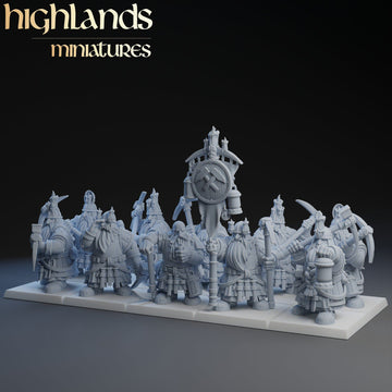 Dwarfs Miner Regiment | Highlands Miniatures | 32mm