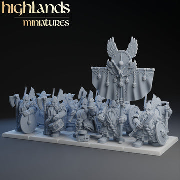 Dwarfs Veterans Regiment | Highlands Miniatures | 32mm